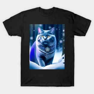 Mystical Feline: British Shorthair Cat Captivates with Its Magical Charm T-Shirt